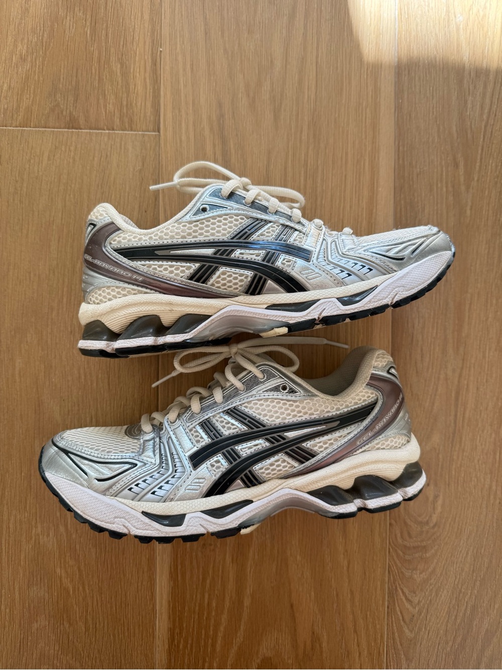 ASICS Gel Kayano 14 a Women's Silver Mesh Running Sneakers - Comfortable Support